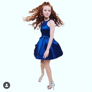 Sally Miller Blue Fit and Flare Halter Dress